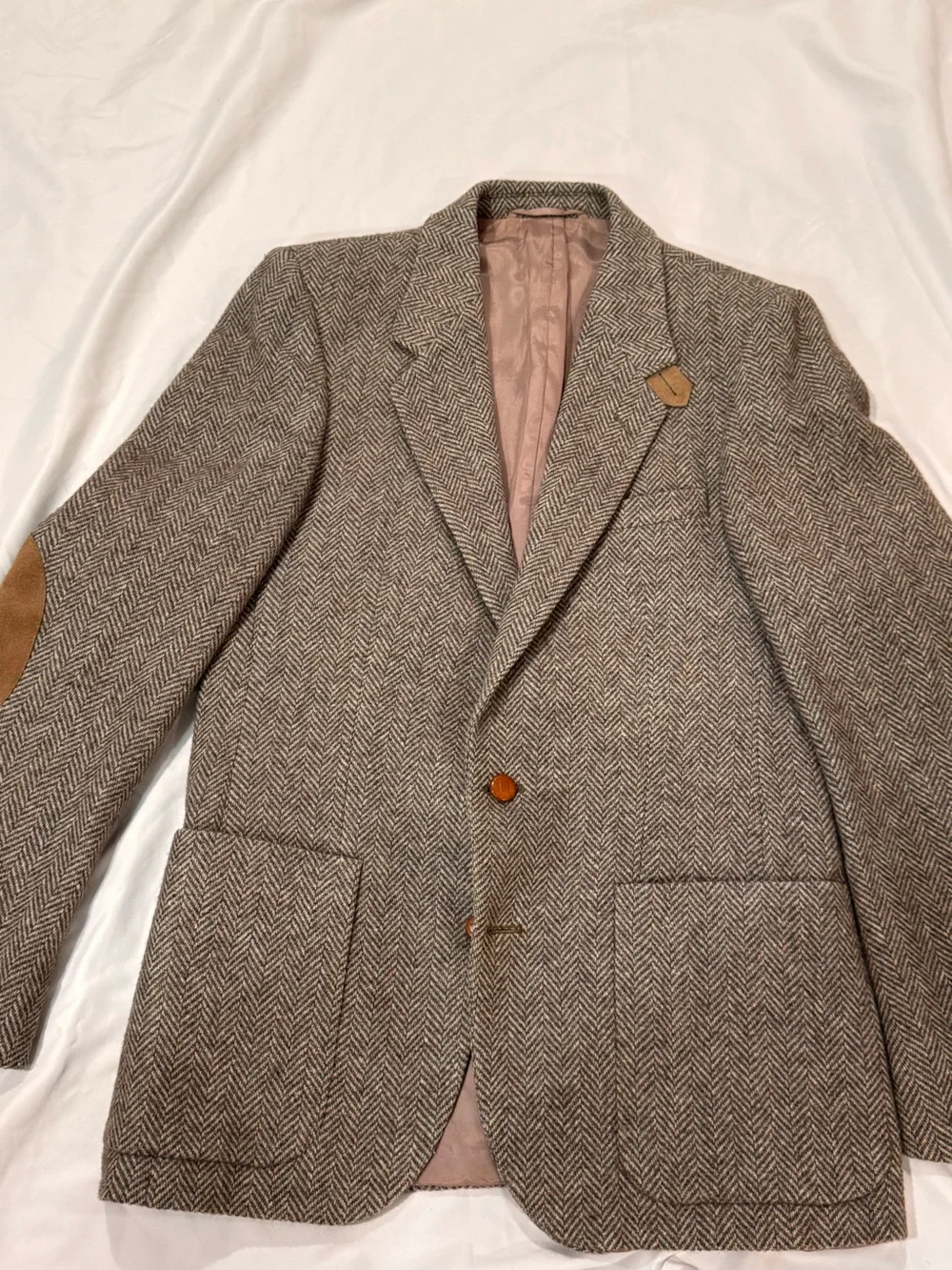 Vintage Von Furstenberg Prince Egon Tweed Sport Coat Blazer Suede Elbow Patches